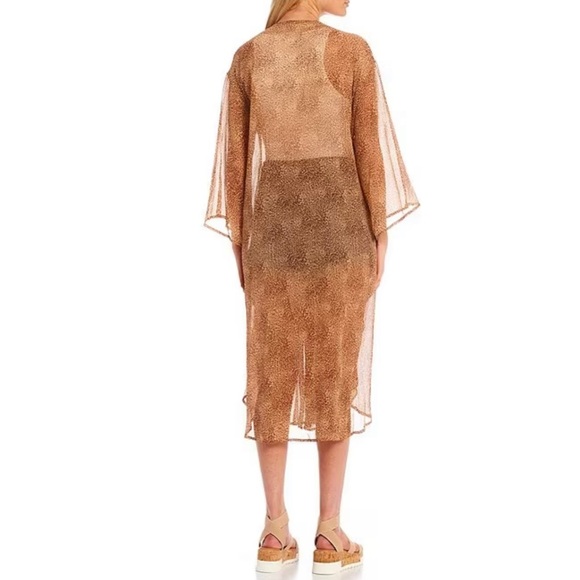 NEW JESSICA SIMPSON - Long Sleeve Kimono in Leopard Print - Picture 2 of 3